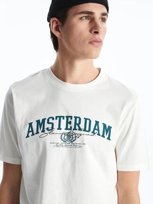 Lc Waikiki Yeni Sezon Bisiklet Yaka Amsterdam Baskılı Penye Erkek Tişört