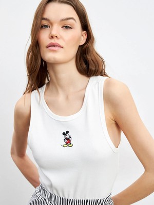 Lc Waikiki Yeni Sezon Bisiklet Yaka Mickey Mouse Baskılı Kadın Şortlu Pijama Takımı