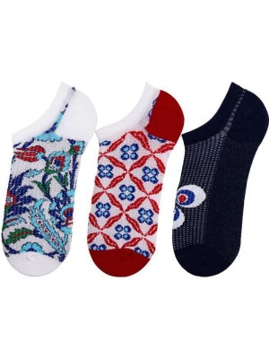 Bross Çin Desen 3lü Kadın Step ONL-02748