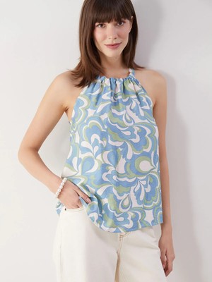 Lc Waikiki Yeni Sezon Halter Yaka Desenli Kadın Bluz