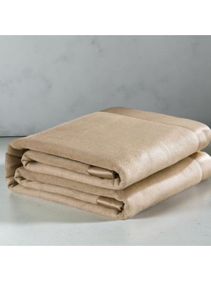 ICON SILK Premium Saf Ipek Fleece Tek Kişilik Battaniye (Gold)