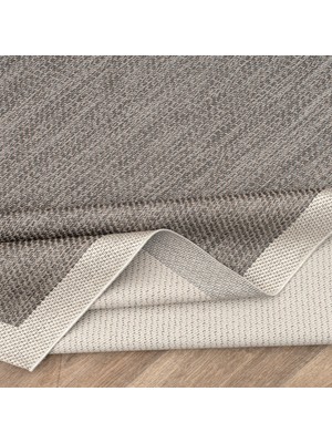 Oreyra Gri - Krem Sisal Çerçeveli Iskandinav Kaymaz Taban Modern Doku Salon Koridor Hol Oturma Mutfak Çocuk Halı Kilim Yolluk