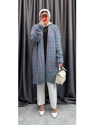 Nisum Moda Kalın Örgü Triko Hırka