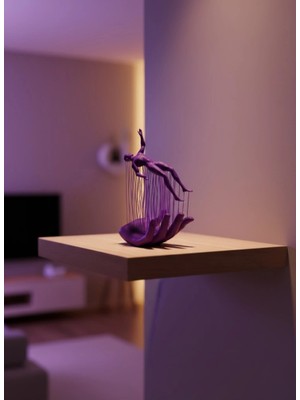Eco Lounge El Insan Figürü Mor Modern Sanatsal Biblo Soyut Tasarım Salon ve Ofis Dekoru