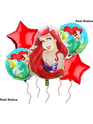 Parti Station . Prensesi Deniz Kızı Prenses Ariel Konsept Doğum Günü Balon Set Aquaman Ariel Balon Set