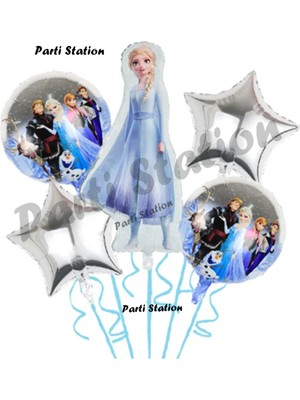 Parti Station Frozen Karlar Ülkesi Elsa Konsept Doğum Günü Balon Set Elsa Karlar Ülkesi Balon Set