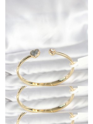 Eco Lounge Pirinç Gold Renk Kalpli Model Kadın Kelepçe Bileklik