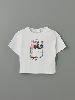 Lc Waikiki Yeni Sezon Bisiklet Yaka Baskılı Kız Çocuk Pijama Üst