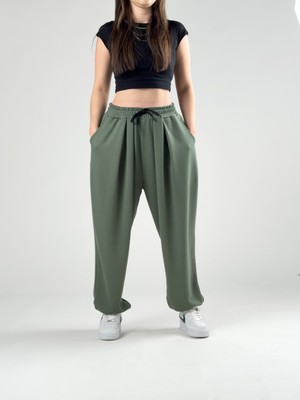 Cocopelli Pileli Yeşil Kadın Jogger Pantolon COC2845