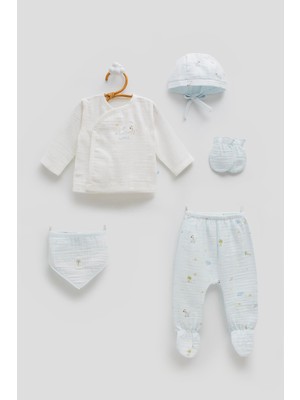 Caramell Sicilia Premium Müslin 5li Set Erkek Mavi