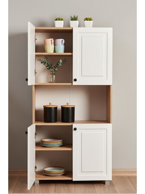 EUR019  4 Kapak Orta Bölmeli Çok Amaçlı Dolap