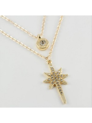 Zero Land Storozde Yıldız Figürlü Yeni Sezon Ikili Kolye - Sarı