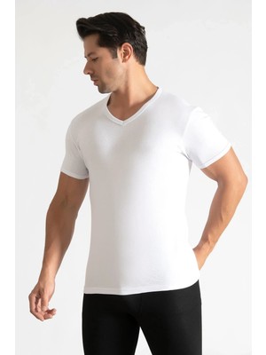 Hepsine Rakip Erkek V Yaka Ribana Kısa Kol Fanila 6 Lı Paket