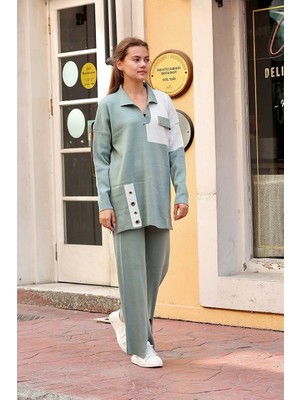 Flamex Kuş Gözü Triko Takım Mint