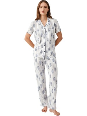 Datatek Gömlek Pijama Takım Kadın PC9215-S