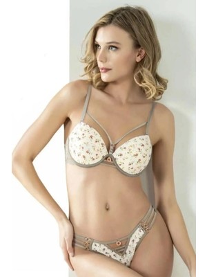 Renklime Çiçek Desenli Sütyen Takım Kadın 5042