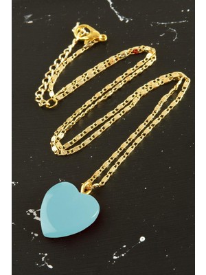 Zero Land Storozde Yeni Sezon Kalp Kolye - Turkuaz