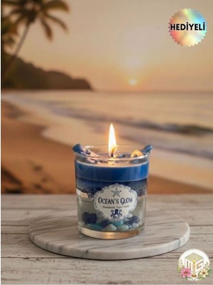 Ocean Glow's Mum Dekoratif ( Soya Wax ve Jel Mum) Okyanus Kokulu