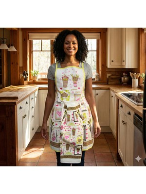 Sungur Çeyiz Mutfak Önlüğü Düğme Havlulu