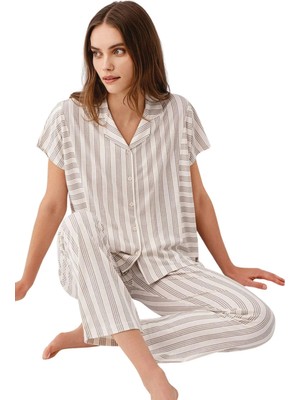 Datatek Gömlek Pijama Takım Kadın PC9178-S
