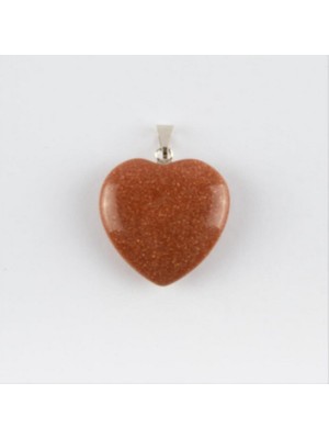 Zero Land Storozde Kahve Yıldız Kalpli Doğaltaş Kolye Ucu - Kahverengi