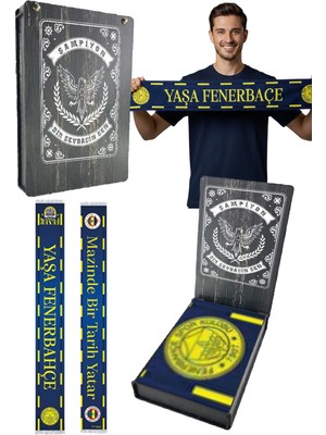 Unısex Yaşa Fenerbahçe Şal Lazer Kutu Hediyeli