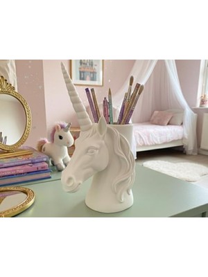 Razmo Housetrend Tek Boynuzlu At Temalı Dekoratif Masa Düzenleyici ve Kalemlik Unicrn Desk Organizer & Pen Holder