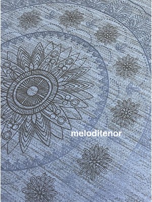 Mirella Kalın Astarlı Osmanlı Desen Kenarlı Volanlı Dalgalı Kesim Silinebilir Pvc Muşamba Masa Örtüsü