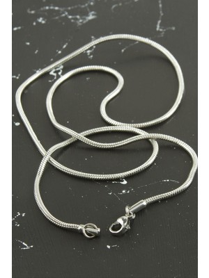 Zero Land Storozde Silindir Zincir Çelik Kolye 55 cm - Gümüş Rengi