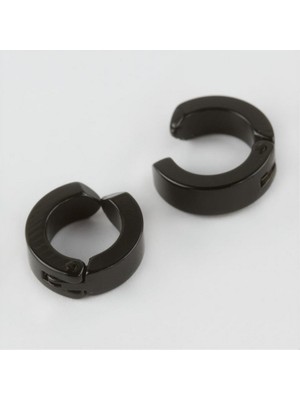 Zero Land Storozde  Çelik Erkek Küpe (Kıstırmalı) 2 Adet - Siyah