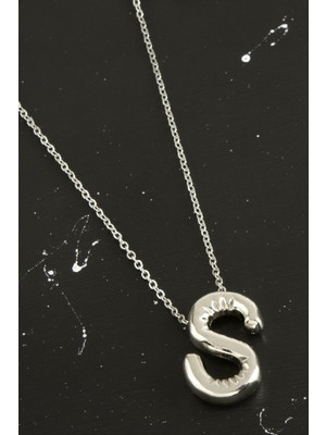 Zero Land Storozde S Harfli Balon Kolye - Gümüş Rengi