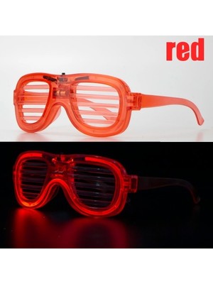 Ett Kırmızı LED Işıklı Parti Gözlüğü - Neon Glow Şerit Gözlük 3 Modlu Dinç Store - 004982