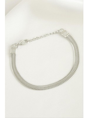 Zero Land Storozde Italyan Zincirli Bileklik - Gümüş Rengi