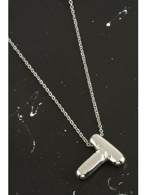 Zero Land Storozde T Harfli Balon Kolye - Gümüş Rengi