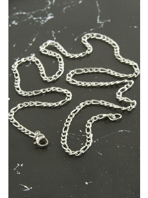 Zero Land Storozde Oval Zincir Çelik Kolye 55 cm - Gümüş Rengi