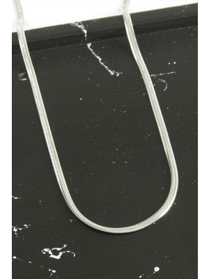 Zero Land Storozde Ince Italyan Zincir Çelik Kolye 45 cm - Gümüş Rengi