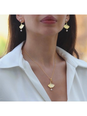 Necati Gün Istiridye Incili Sarkıt Gold Gümüş Set