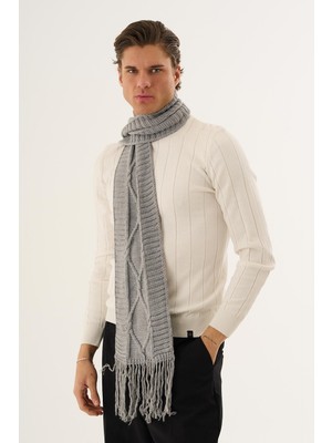 Alexander Gardi Saç Örgü Desenli Püsküllü Atkı