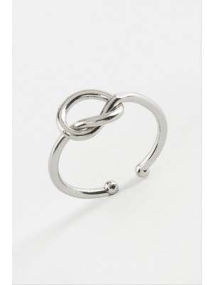 Zero Land Storozde Zincir Şekilli Metal Yüzük - Gümüş Rengi