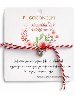 Fugo Concept 2’li/TEKLLİ Kırlangıç Figürlü Marteniçka Bileklik Seti – Bahar Dilek Bilekliği – Hediye Paketli