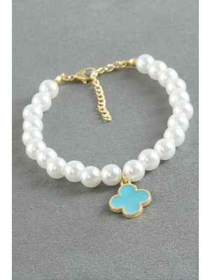 Zero Land Storozde Çiçek Inci Bileklik - Beyaz