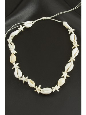 Zero Land Storozde Deniz Yıldızı Istiridye Makrome Kolye - Krem