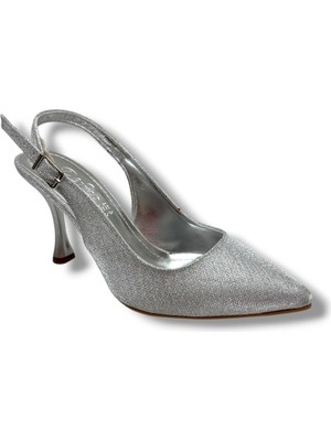 Defne 181-26 Simli Arkası Açık Ince Topuk Kadın Stiletto