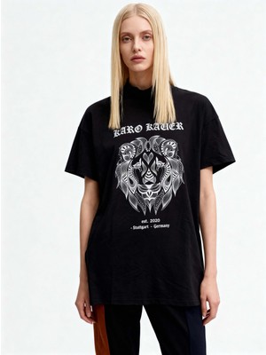 Rays 0006 Aslan Baskı Tişört Siyah