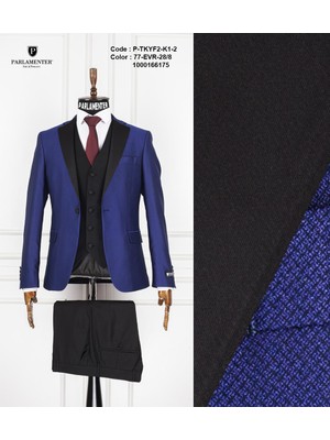 Fabio Cassel Erkek Yelekli Damatlık Slim Fit Takım Elbise