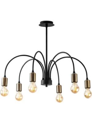 Ronisu Aydınlatma Madero 6 Başlıklı Rustik Avize Ra-Avz- 3702-64-19