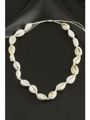 Zero Land Storozde Istiridye Makrome Kolye - Krem