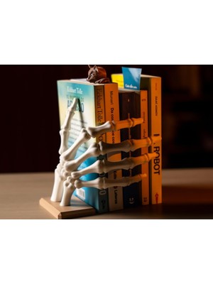 Razmo Housetrend Dekoratif Iskelet El Kitaplık Kitap Tutucu Kitaplık Dekorasyonu Hediye Sevimi Şakacı Biblo Figür Skeleton Hand Bookstop