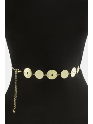 Zero Land Storozde Çiçek Metal Zincir Kemer - Sarı
