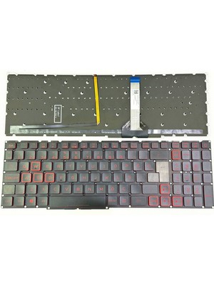 İnfostar Acer Aspire Nitro 5 Predator Helios 300 PH315-54 PH315-55 PH317-51 LG05P-N14BRL1 ile Uyumlu Notebook Klavye - Tuş Takımı / Siyah - Tr - Backlit - Kırmızı Tuş